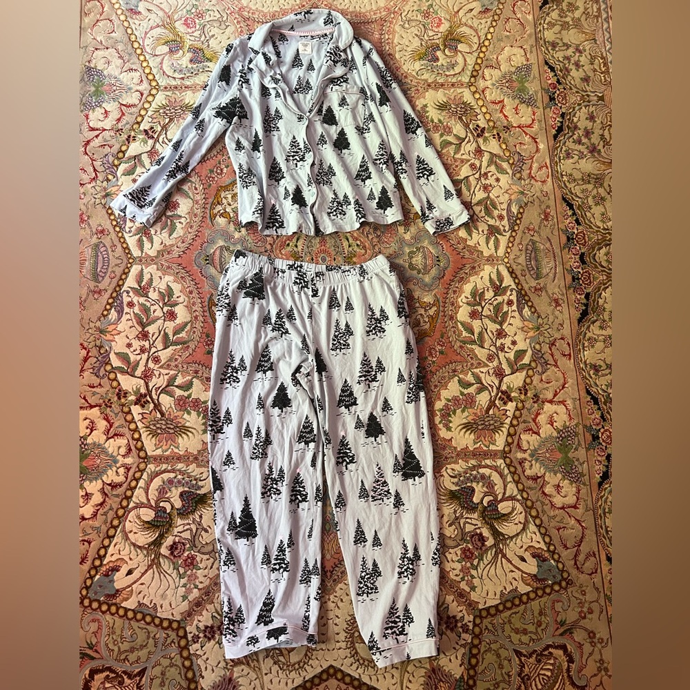 Chelsea Peers 95% Organic Cotton Women’s Size 14 Christmas Tree Pajamas